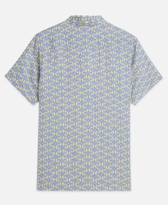 Men's Printed Linen Regular-Fit Short-Sleeve Shirt