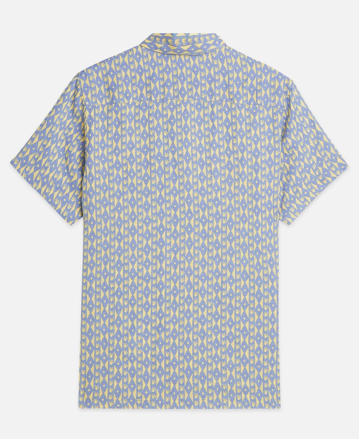 Men's Printed Linen Regular-Fit Short-Sleeve Shirt