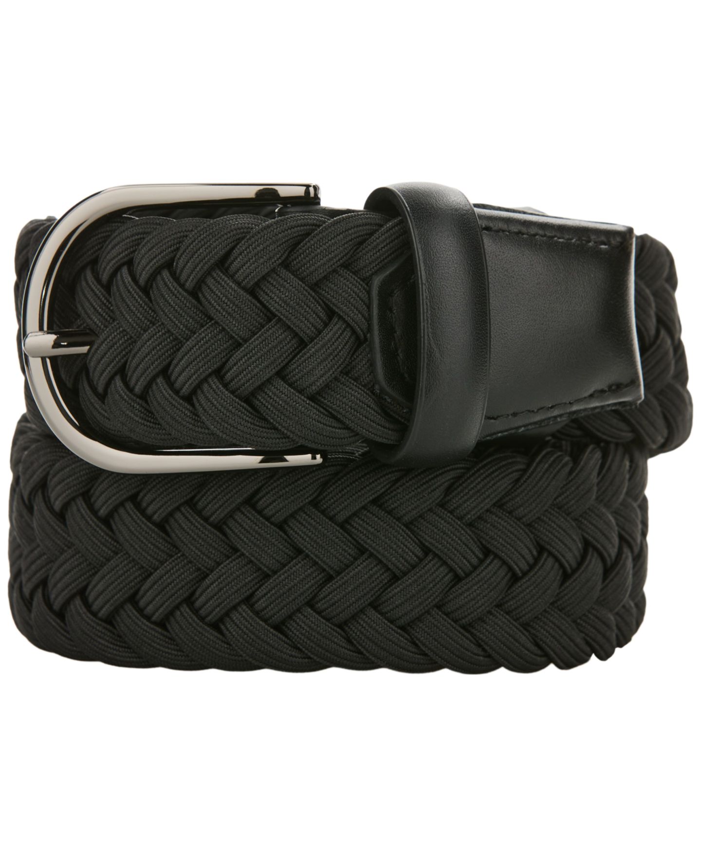 Мужской ремень Perry Ellis Portfolio Elevated Solid Dress Belt, цвет: Чёрный — фото 1