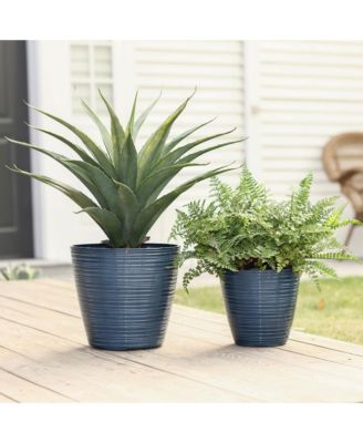 2-Piece Tapered Round Plastic Planters Set