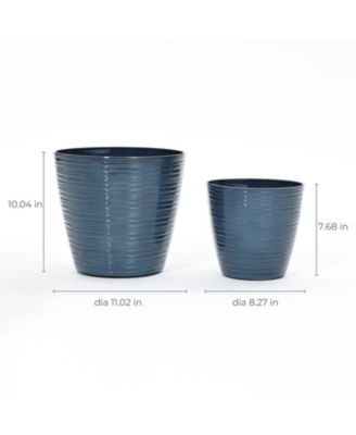 2-Piece Tapered Round Plastic Planters Set