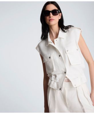 Women's Collared Patch Pockets Vest