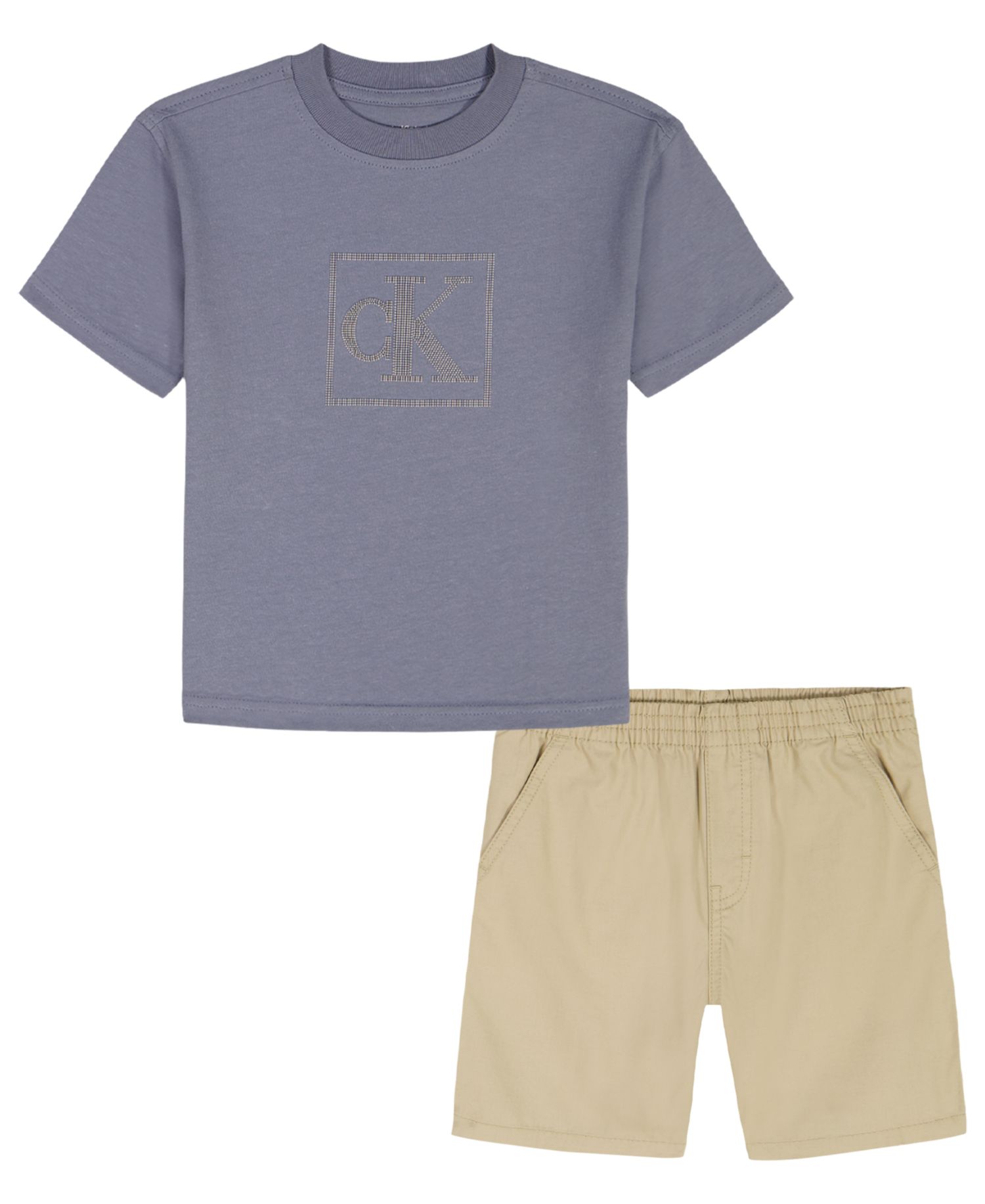 Boys' 2T-7 Relaxed Monogram T-Shirt and Poplin Shorts, 2-Piece Set