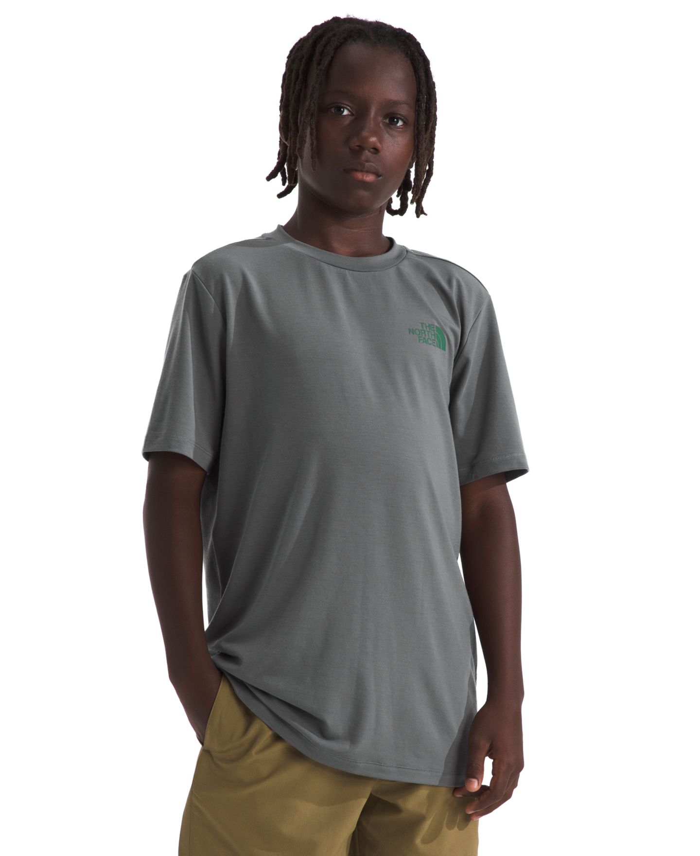 Детская футболка The North Face Adventure Sequoia Shade Short-Sleeve T-Shirt, цвет: Дымчатый жемчужный — фото 2