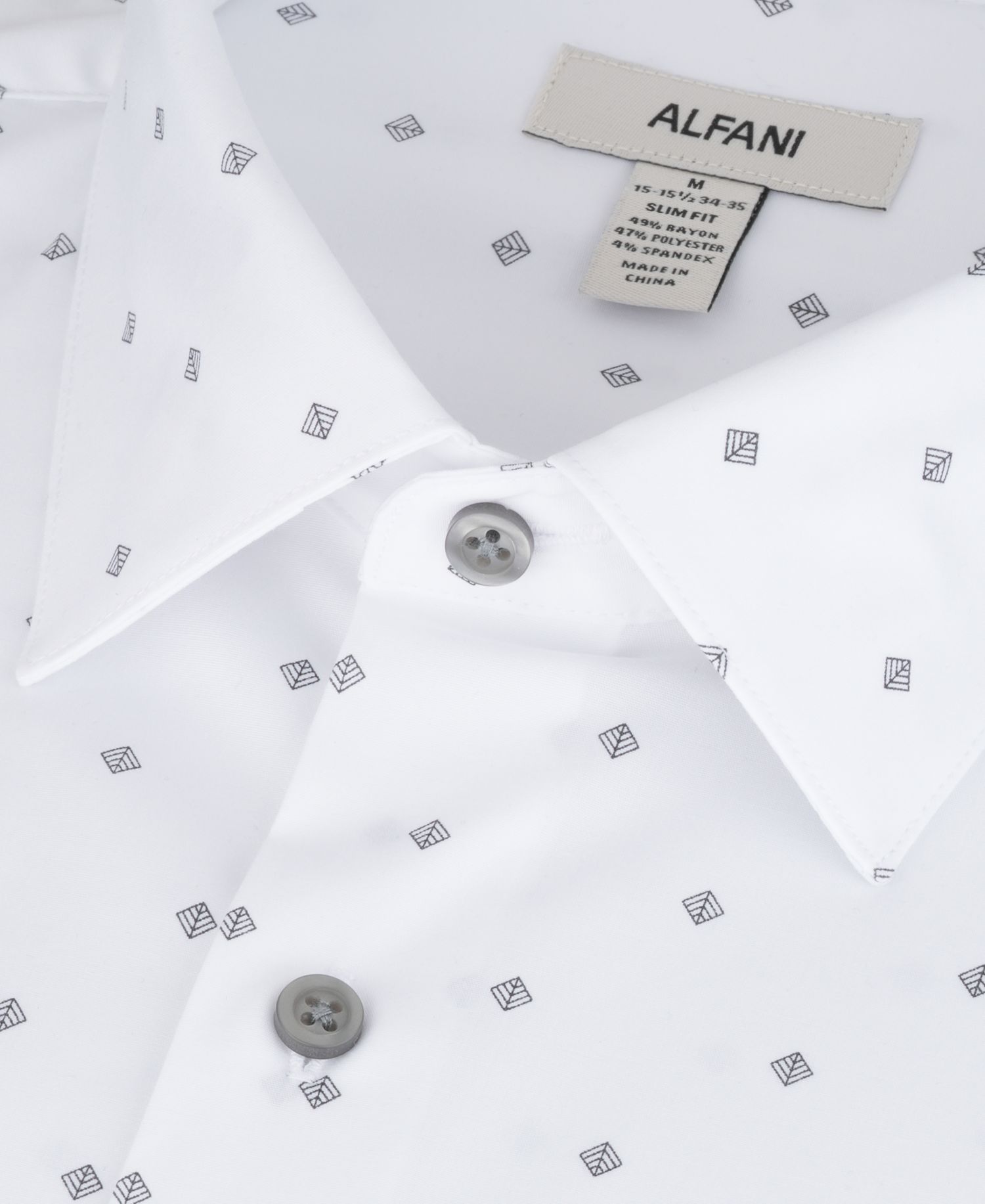 Men's Slim-Fit Geometric Pattern Dress Shirt