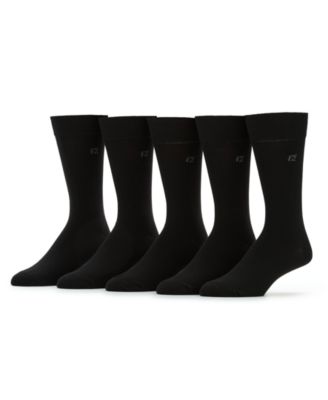 Men's Script Logo Pattern Flat Knit Socks, 5-Pack