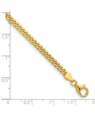 Solid 18k Yellow Gold Italian 7.25 Inch 3.4mm Curb Link Bracelet Link Bracelet