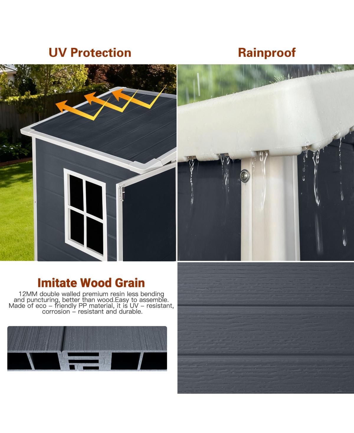 Streamdale Furniture Plastic Outdoor Storage Shed with Lockable Door