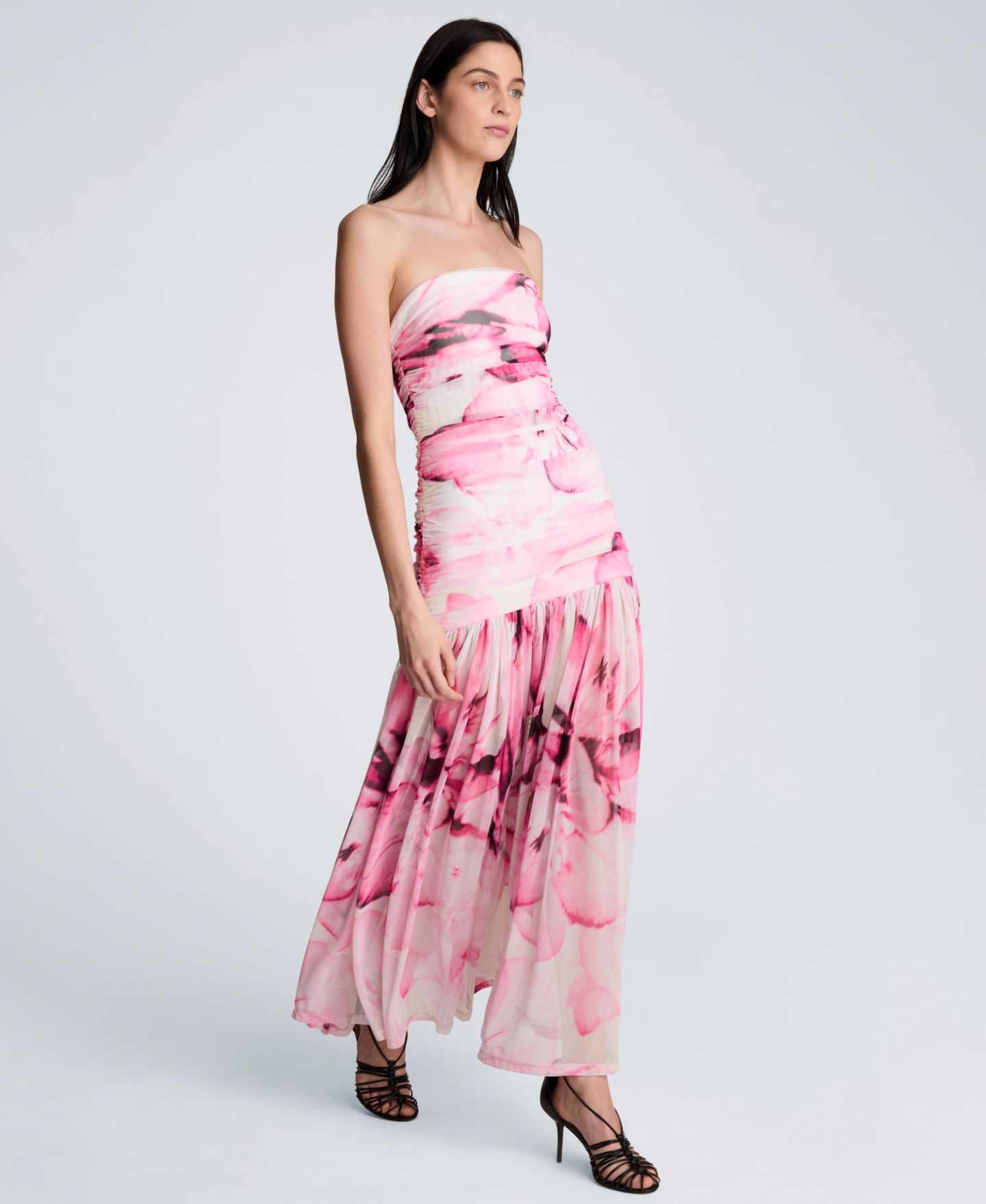 Женское платье Kenneth Cole Strapless Sleeveless Maxi, цвет: Розовый разноцветный — фото 4