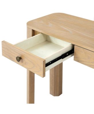 Streamdale Rustic Console Table with Curved Corners, 3 Drawers, Sturdy Sofa Table