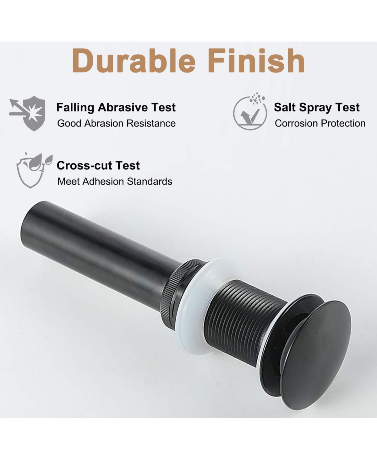 Rainsken 2 Pcs Bathroom Sink Drain without Overflow