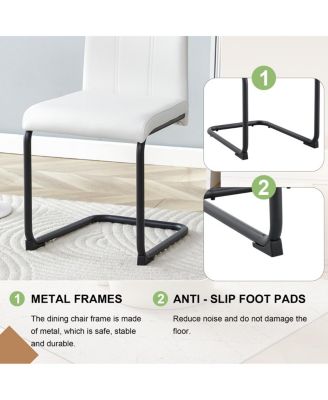 Streamdale 4-Pack PU Upholstered Dining Chairs with High-Back Seating