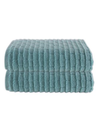 Subway Tile Textured Cotton 2-Pc. Bath Sheet Set