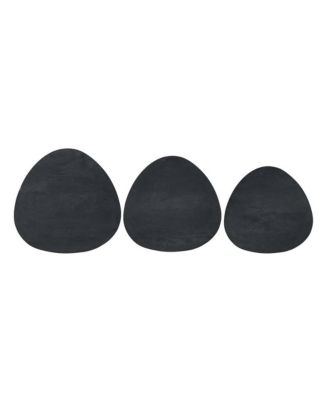 Reeves Abstract Contemporary Solid Acacia Wood Nesting End Tables (Set of 3)