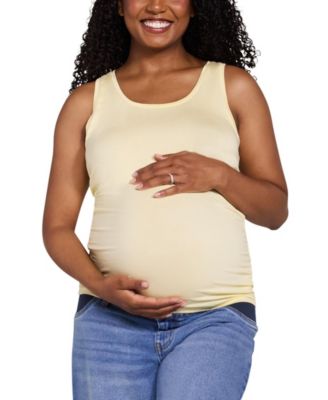 Maternity Motherhood Scoop Neck Side-Ruched Tank Top