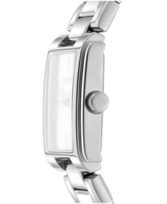 Women's Silver Dial Stainless Steel Bracelet Watch, 23 x 30mm