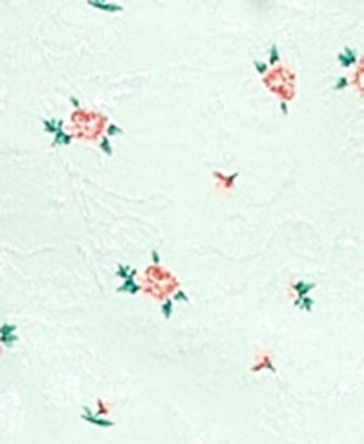 Juniors' Ditsy Floral Jacquard Lace Trim Bow Dress