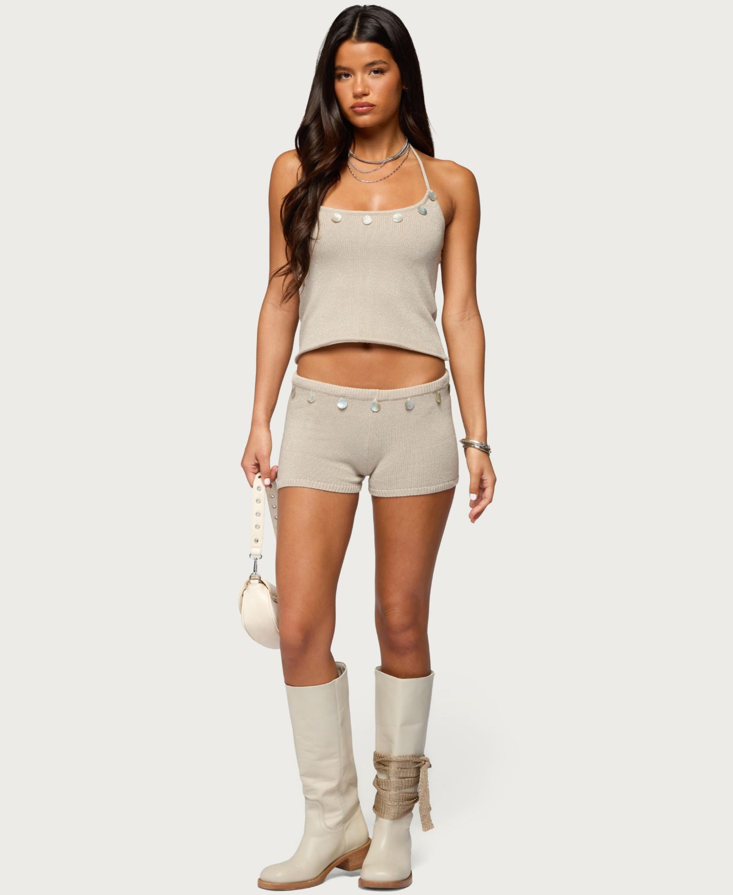 Women's Nicca Iridescent Knit Halter Top