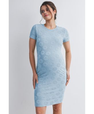 Maternity Floral Bodycon Short Sleeve Dress
