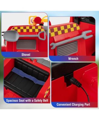 12V Ride on Fire Truck Powered Car with Water Gun and Interphone