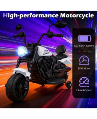 6V Kids Motorcycle with Headlight and Music and Training