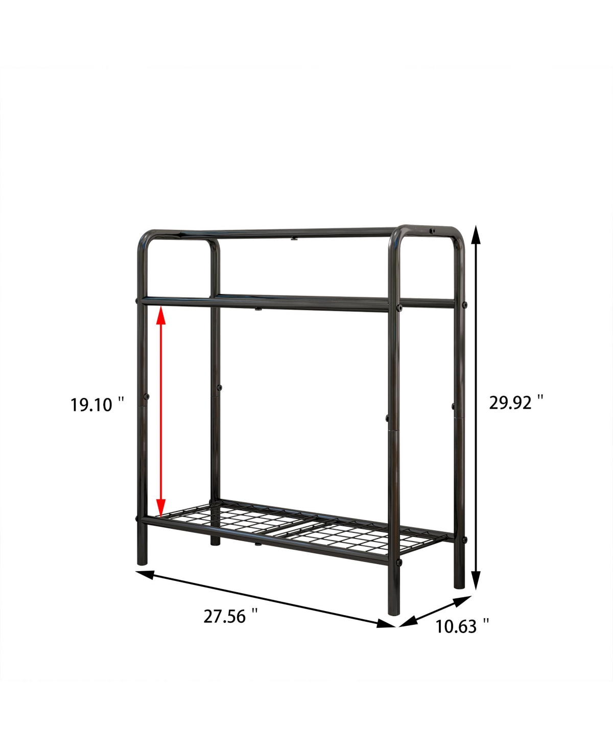 Rainsken 3 Tier Metal Towel Rack, Freestanding Towel Holder with Mesh Shelf, Display Rack for Bedroom