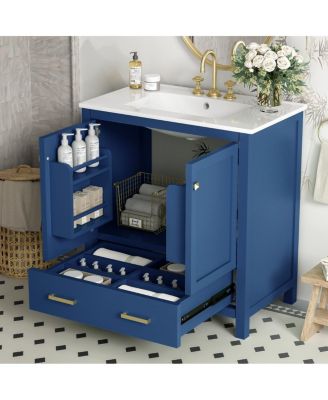 30" Bathroom Vanity with Sink, Solid Wood Cabinet & Soft Close Doors, Drawer Storage for Modern Bathrooms