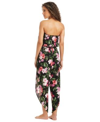 Women's Tropical Heat Printed Tube Jumpsuit