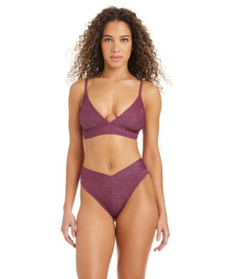 Women's Rib & Shine Over-The-Shoulder Swimsuit Bra