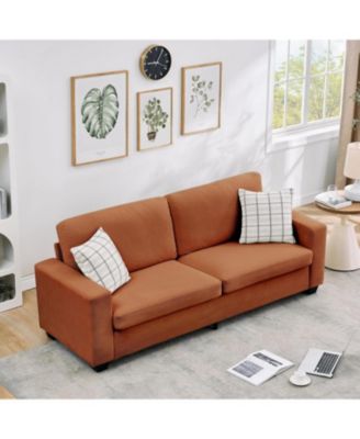 83" Sofa, Corduroy 3 Seater Deep Seat Couch with Wide Armrest, Removable Washable Cushion Cover, Comfy Sofa for Living Room Bedroom Apartment