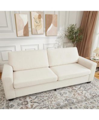 83 Inch Sofa, Modern Corduroy 3 Seater Deep Seat Couch with Wide Armrest, Removable Washable Cushion Cover