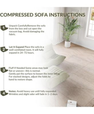 Bean Bag Couch, Oversized Fireside Chair Bean Bag Sofa with Ottoman, Togo Loveseat Sofa with High Density Comfortable Foam for Living Room