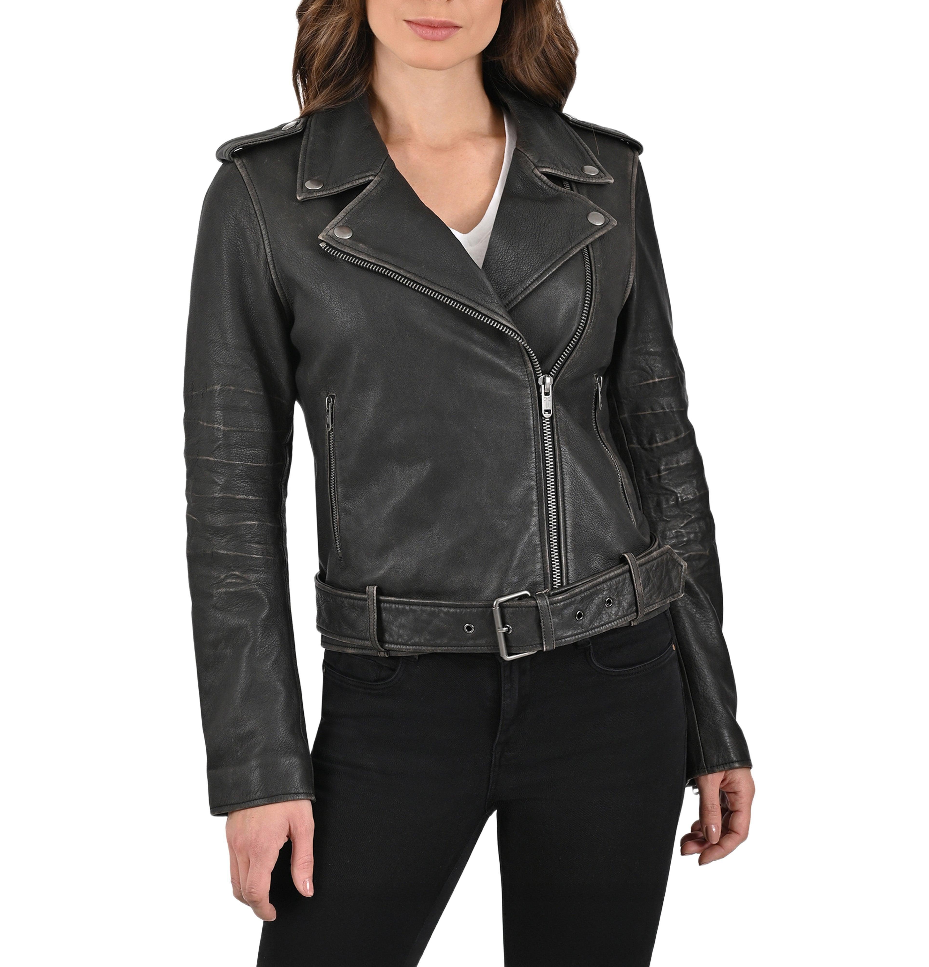 Frye Women's Women s Sheep Crack Leather Jacket