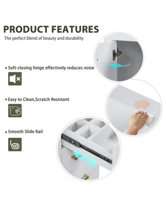 30" Bathroom Vanity with Ceramic Sink, 3 Drawers & Soft Close Doors, Solid Wood Cabinet for Ample Storage