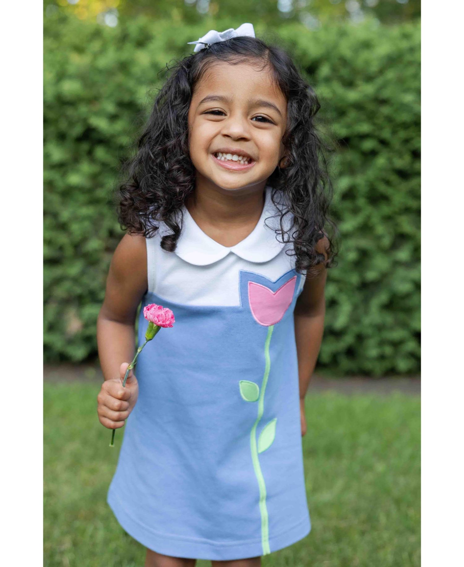 Little Girls 4-16 Pique Knit Tulip Dress