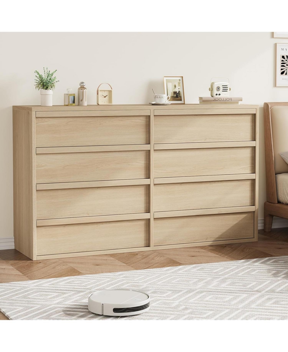 gaomon 8 Drawer Dresser, 54" Wide Double Chest for Living Room, Nursery