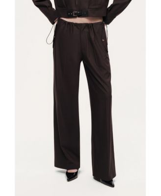 Women's Relaxed Drawstring Wide-Leg Pants