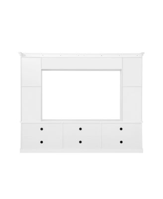 Modern TV Stand with Bookcase for TVs up to 70 inch, 3 Shelves