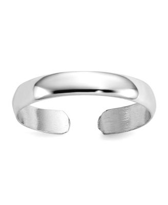 Solid 14k Yellow or White Gold 3mm Classic Polished Adjustable toe ring toe ring