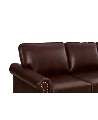 Living Room Sofa with Storage Sofa 2+3 Sectional Burgundy Faux Leather