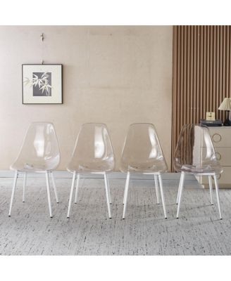 5pcs Dining Set, Metal Leg Table, Mid-Century Dining Table for 4-6 People