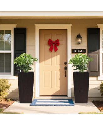  30" Tall Large Self-Watering Planter with Inner Tray & Water Level Monitor