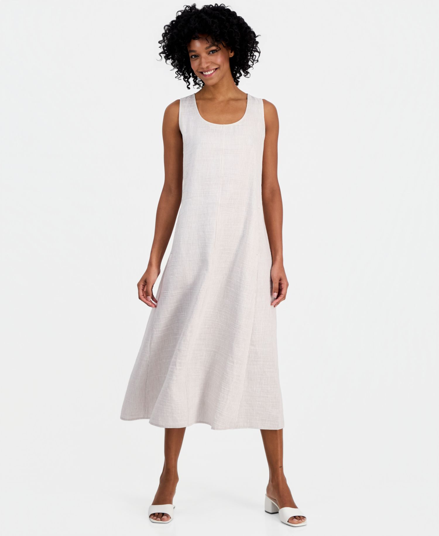 Women's Striped Sleeveless Scoop-Neck Dress