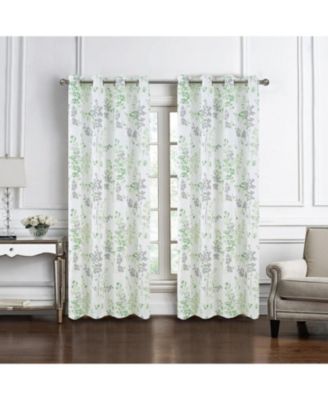 100% Polyester 140 GSM Aiden Printed Textured Grommet Curtain Panel
