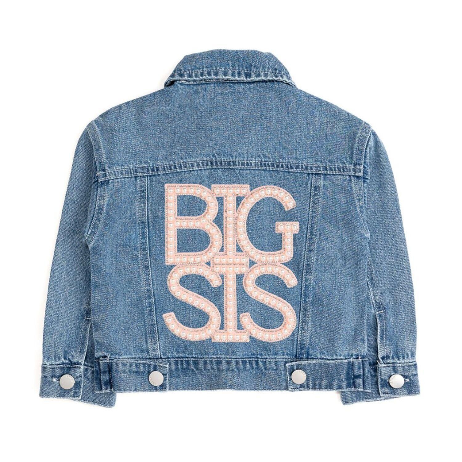 Big Girls Sis Pearl Patch Denim Jacket