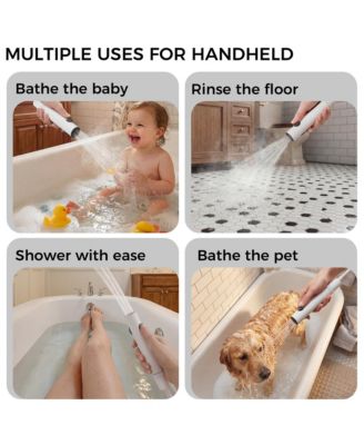 4 in 1 Shower Faucet System With LED Temperature Display, Anti-Clog Nozzles, Rainfall, Hand Shower, Tub Spout