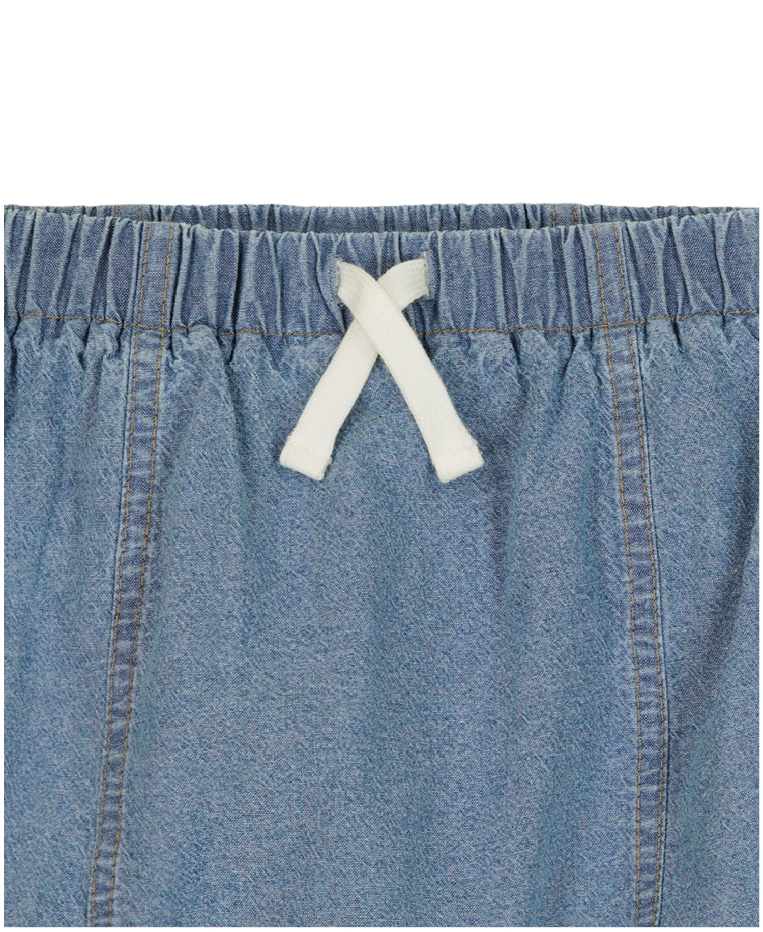Girls' 4-6X Ribbed Tank Top and Denim Bubble Skirt, 2-Piece Set