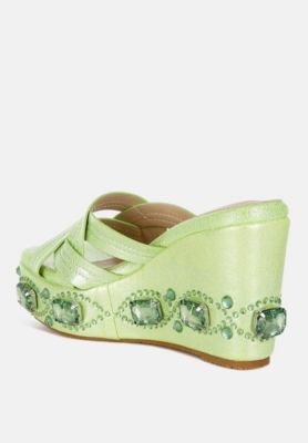 Womens Blistronic Chunky Diamante and Rhinestone Cut-Out Sandals