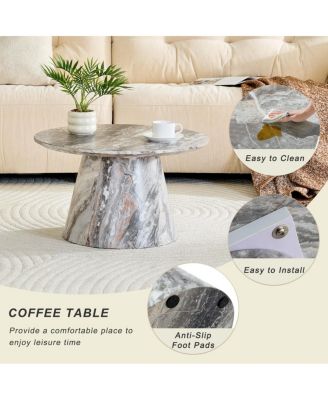textured MDF circular coffee table