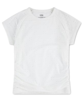 Girls' YPB Eyelet Ruched Baby T-Shirt